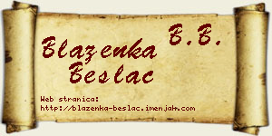 Blaženka Beslać vizit kartica